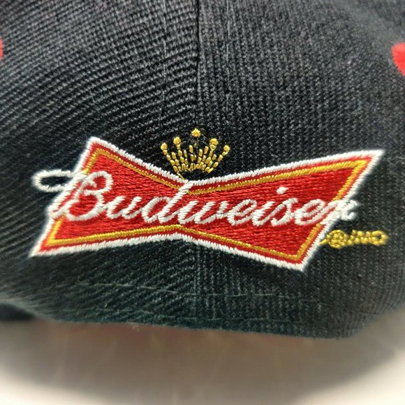 NHL Calgary Flames Budweiser Red Black Hat Cap Baseball Snapback Hockey - Picture 8 of 8
